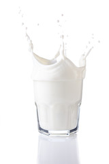 Milk splash in a glass