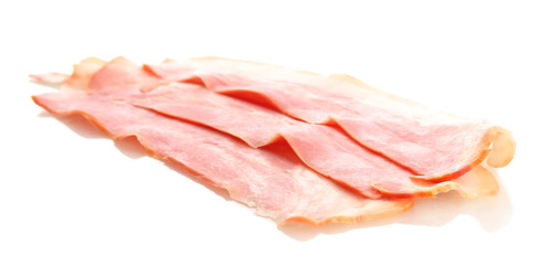 tasty bacon, isolated on white