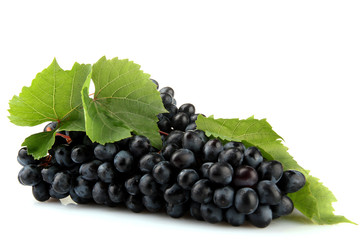 ripe sweet grapes isolated on white.