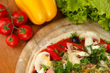 process of making  pizza