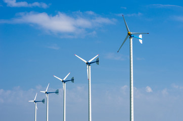 Fototapeta premium Wind energy turbines.