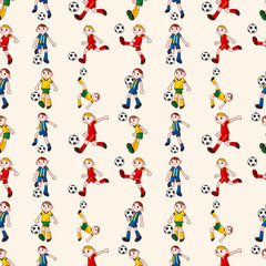 seamless soccer player pattern