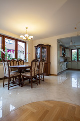 Beige dining room