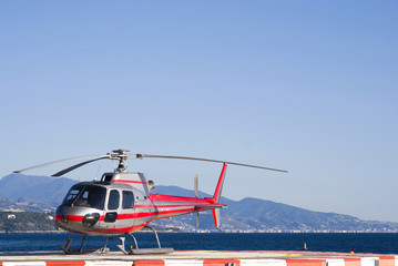 Helicopter on a landing area