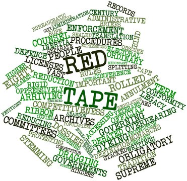 Word cloud for Red tape