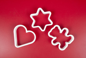 Forms for cookies on red background