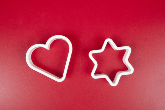 Forms for cookies on red background