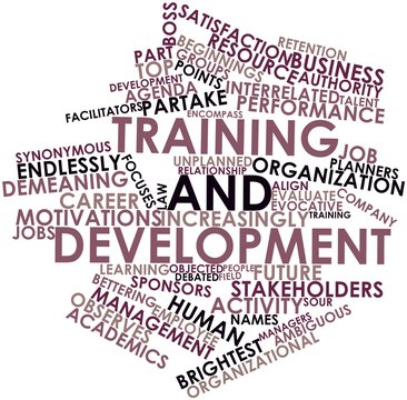 Word cloud for Training and development