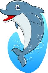 Standing Dolphin vector Illustration
