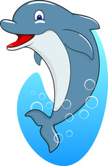 Naklejka premium Standing Dolphin vector Illustration