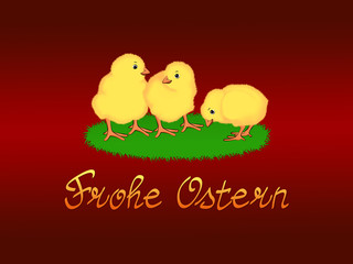 Ostergrußkarte mit Küken