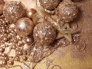 gold christmas balls