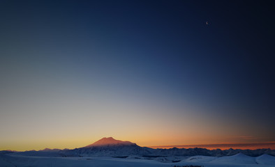 Mountain Elbrus at dawn