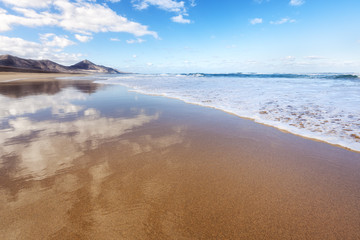 Fototapeta na wymiar Lone Cofete plaża, Fuerteventura