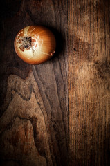 onion on wood