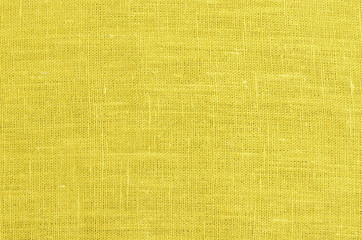 close up yellow linen texture background