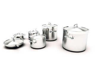 Pentole, padelle, ristorante, cucina, chef, cuoco