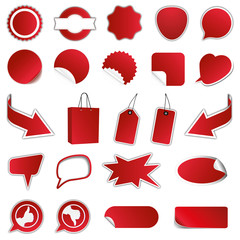 Blanko Rabatt Sticker - Reduziert - Neu - Sale / Rot