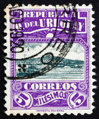 Postage stamp Uruguay 1919 Harbor of Montevideo
