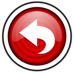 back red glossy icon isolated on white background