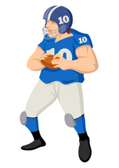 Cartoon illustration of an american football player