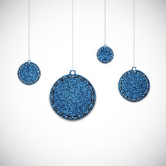 Jeans christmas balls. EPS10 vector