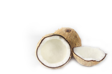 Coconut on white