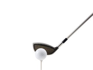 Golf tee off on white background - 47910515