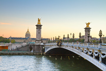 Fototapeta na wymiar Most Aleksandra III w Paryżu
