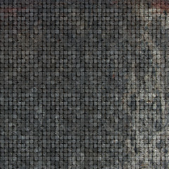 3d tile mosaic wall floor in gray grunge stone