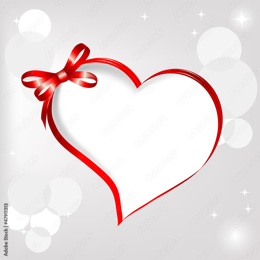 Poster heart with ribbon