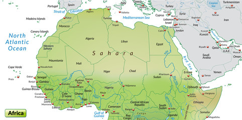 Inselkarte vom Norden Afrikas