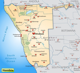 Landkarte von Namibia