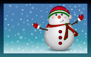 Snowman - background, vector