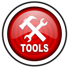 Fototapeta premium tools red glossy icon isolated on white background