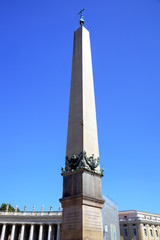 Fototapeta na wymiar The Vatican obelisk at St Peters Square. Roma (Rome), Italy
