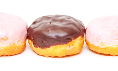 Chocolate and Pink icing Donuts