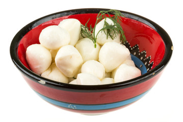 photo of delicious small mozzarella cherries