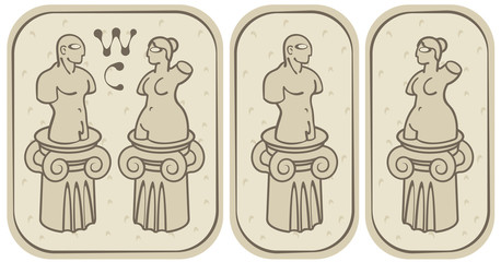 male and female toilets in the ancient style © paseven
