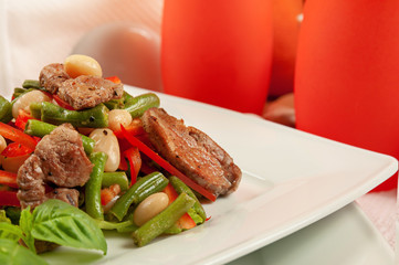 Salad with meat and vegetables