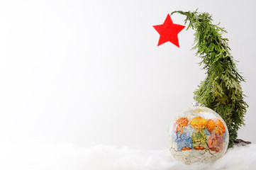 festive Christmas tree - obrazy, fototapety, plakaty