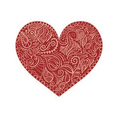 ornamental heart on white background