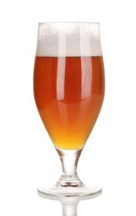 Glass of beer isolated on white