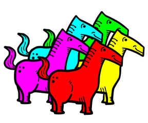 Color horses