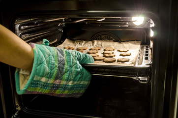 Baked cookies in the oven