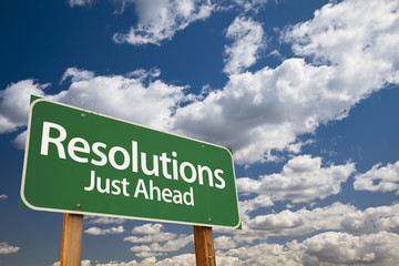 Resolutions Green Road Sign