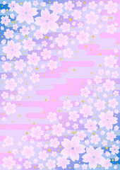 Background pattern of Japanese cherry blossoms