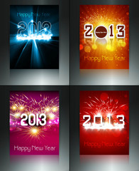 2013 new year celebration brochure four collection colorful card
