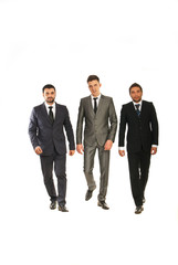 Walking three business men