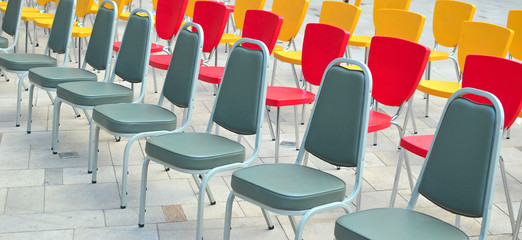 multicolored chairs